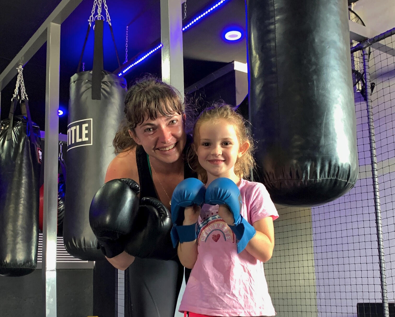 Mom and daughter training at CoreOne gym mulbarton in Johannesburg South.